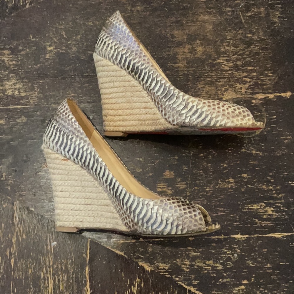 Christian Louboutin Puglia Python Espadrilles/Wedg - image 6